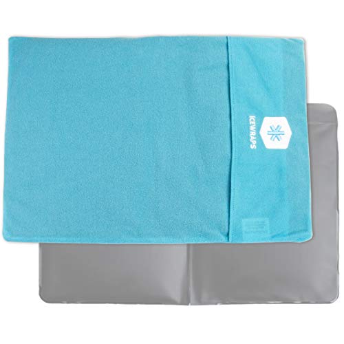 IceWraps Ice Pack Cover for 10"x14" Cold Pack Sleeve Keeps Pack Clean and Skin Protected, Reusable, Washable - Blue Fabric Cover Only