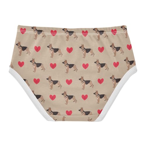 Girls' Underwear Dog with Red Heart Cotton Stretch Comfort Toddler Panties2