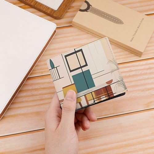 Wallet for Men Credit Card Holder Mid Century Modern Slim Leather Wallet for Women Men's Wallet4