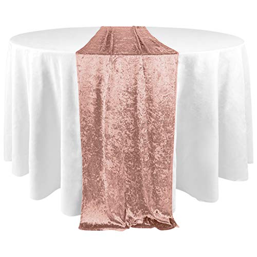 Koyal Wholesale Velvet Table Runner 19 x 120-Inch Extra Long Table Runner, Farmhouse Table Runner, Velvet Tablecloth, Velvet Linen (19 x 120-Inch, Blush Pink)