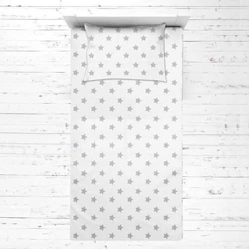 Bacati STGRM3RSS Muslin Ikat Stars 3 Piece Neutral Toddler Bed Sheet Set 100 Percent Cotton Includes Fitted Sheet thumb #3