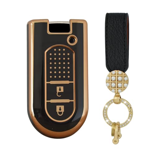 ダイハツ向けの キーケース キーホルダー キー保護 ダイハツ タント タントカスタム ウェイク ムーヴ ムーヴコンテ ミラ ミラココア ミライース コペン bB パッソT トヨタ等に適用 高級 落ちにく 傷 防止 オシャレ 2ボタン ブラック