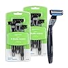 Amazon Basics 3-Blade Disposable Razors for Men, Close and Comfortable Shave, Reduces Irritation, 6 Count, 2 Packs of 3 (Previously Solimo)