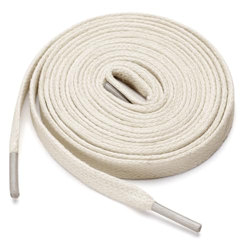 Lacets plats coton ciré beige 120cm pour chaussures décontractées hommes femmes