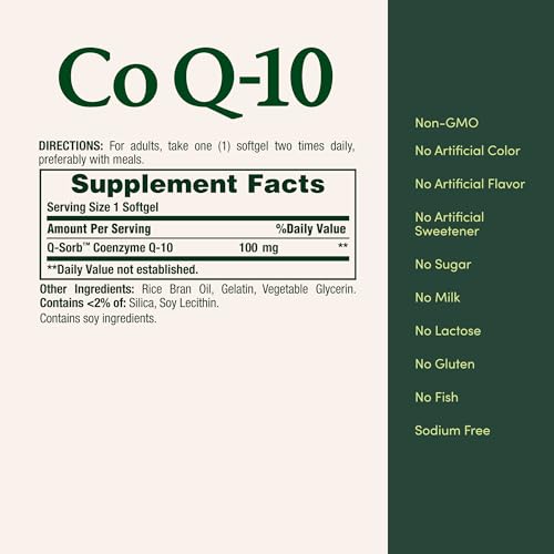 Nature's Bounty CoQ10 100mg for Heart Health Support, 45 Softgels - Image 5