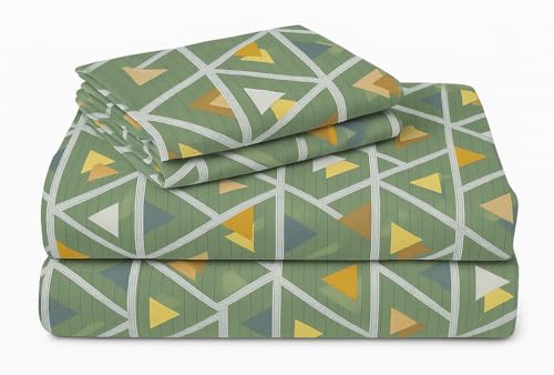 Image of VAS COLLECTIONS 300 TC Cloud Cotton Bedsheet Set Super King Size 108x108 Inch (275x275 cm) | Soft Breathable Double Bed Sheet with 2 Pillow Covers | Luxury Hotel Quality Bed Linen (Earthy Triangle)