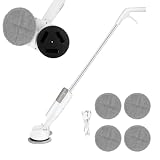 Kabelloser Elektrischer Wischmopp, Wiederaufladbarer Bodenwischer mit 200ml Wassertank, Nass-Trocken Reiniger mit 4 Mikrofaser-Wischpads, Geräuscharm 35dB für Böden Wände Fenster
