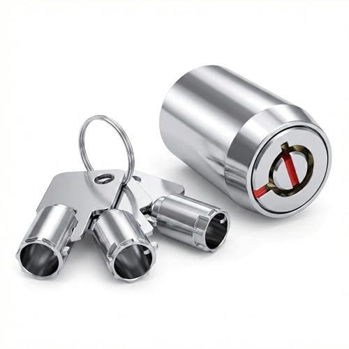 Heavy-Duty 3/4 inches 19mm Roll-Up Door Cylinder Lock with 3 Alloy Keys for Storage Unit. Premium Self-Storage Locker Cylinder Lock Set Includes 3 Keys Design 001