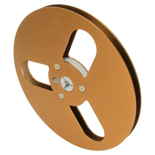 1/4 7 I Leere Tonbandspule – Offene Tonbandspule aus Aluminium für Aufnahmen, 3-Loch-Windung, für NAB, Leere Tonbandspule für Projekte (GOLD)
