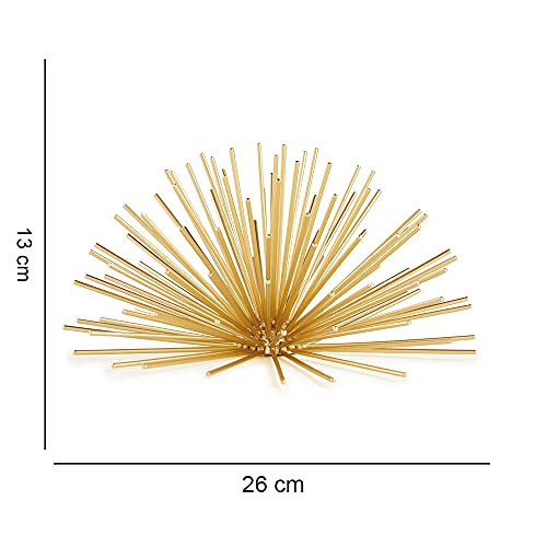 Enfeite Decorativo Ourico em Metal Dourado 12x26 cm - Indo Decorar