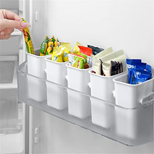 Image of Rubber Fridge Side Door Organizer Refrigerator Side Door Bins Kitchen Fridge Food Organizer Bin Home Organizer Case For Vegetables Fruit Set Of (6)