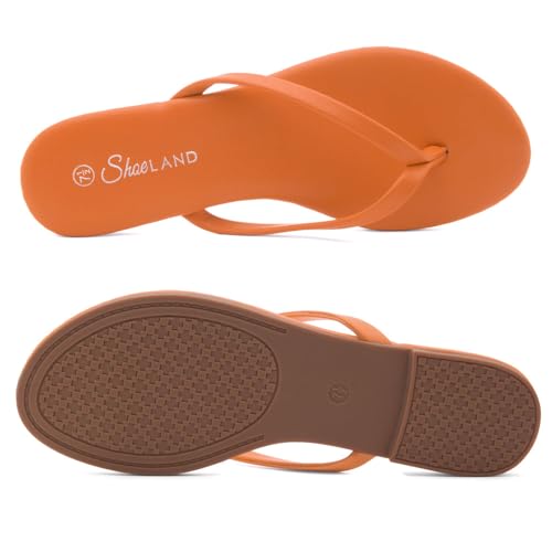 Image of Shoe Land Thong Flip Flops for Women, Memory Foam Flat Sandals, Lightweight Summer Slides, Non Slip Comfort Sandals for Beach, Travel and Everyday Wear