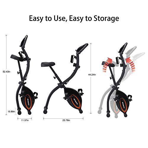 ECHANFIT Indoor Cycling Bike Folding Magnetic Exercise Upright Bike Stationary with 16 Levels Resistance Arm Training Bands and Electronic Display - Home Fitness Guru ECHANFIT Indoor Cycling Bike Folding Magnetic Exercise Upright Bike Stationary with 16 Levels Resistance Arm Training Bands and Electronic Display - Image 6