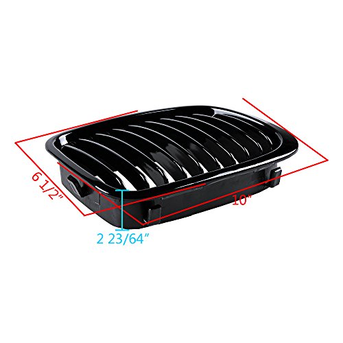 Astra Depot Left Right Kidney Grille Compatible with 1998-2001 BMW E46 316i 318i 320i 323i 325i 328i 330i Sedan (Glossy Black) - Image 2