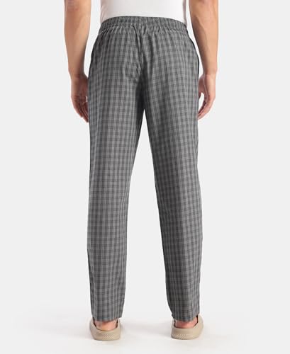 Image of Jockey 9009 Men Super Combed Cotton Woven Fabric Regular Fit Checkered Pyjama with Side Pockets