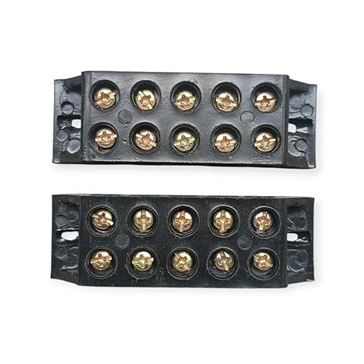 OVERSPREAD INTERIOR HUB 5 Way 30A HT-5 Bakelite Strip Connector | Heavy Duty Terminal Block | Heat Resistant Electrical Wire Connector | 250V | Pack of 2