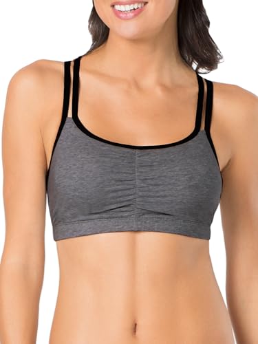 Image of Fruit of the Loom Women's Spaghetti Strap Cotton Sports Bra - All-Day Comfort & Easy Movement