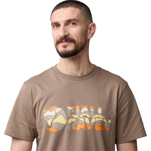 Fjällräven Herren Multicolor Logo T-Shirt, Suede Brown, XXL