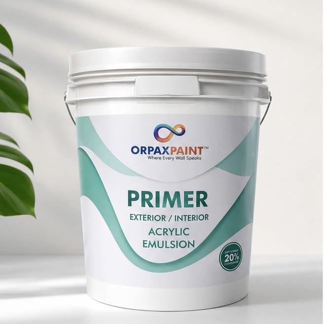 Image of Acrylic Emulsion Primer | Interior & Exterior Wall Primer | Water-Based Acrylic Primer | Excellent Coverage | Strong Adhesion | Low VOC | 10 Ltr