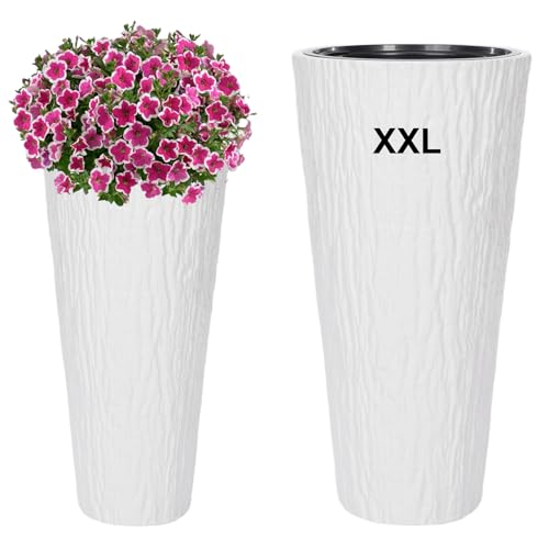 MELTOM Blumenkübel Blumentopf Rund Slim Pflanzkübel mit Herausnehmbaren...
