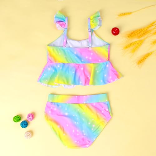 Image of DXTON Toddler Girls Swimsuit Mermaid Tankini Set 2-Piece Swimming Bathing Suit Beach Sport 3-10 Years
