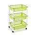 Acan Tradineur - Carro verdulero Verde Pistacho 3 cestas y Ruedas 40 x 30 x 61,5 cm Carrito portaobjetos estantes Multiusos para organizar los Espacios domésticos, Ideal para baño, Cocina, Sala