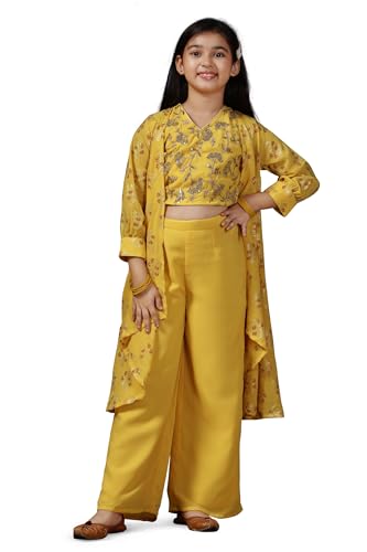 Image of Fashion Dream Girls Georgette Embroidered Palazzo Set|Kids Ethnic Wear|sharara set for girls|Indo Western Set