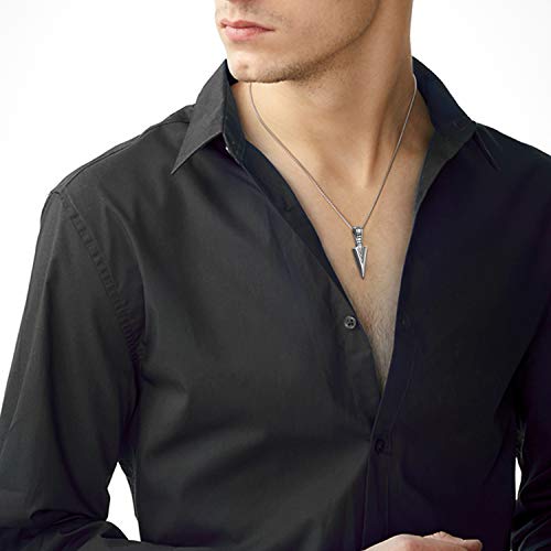 Image of Necklace for Men Stainless Steel Necklace for Women Triangle Necklace Arrowhead Pendant Necklace Charm Pendant with Chain Link Classic Fashion Jewelry for Boys Teens and Girls Unisex