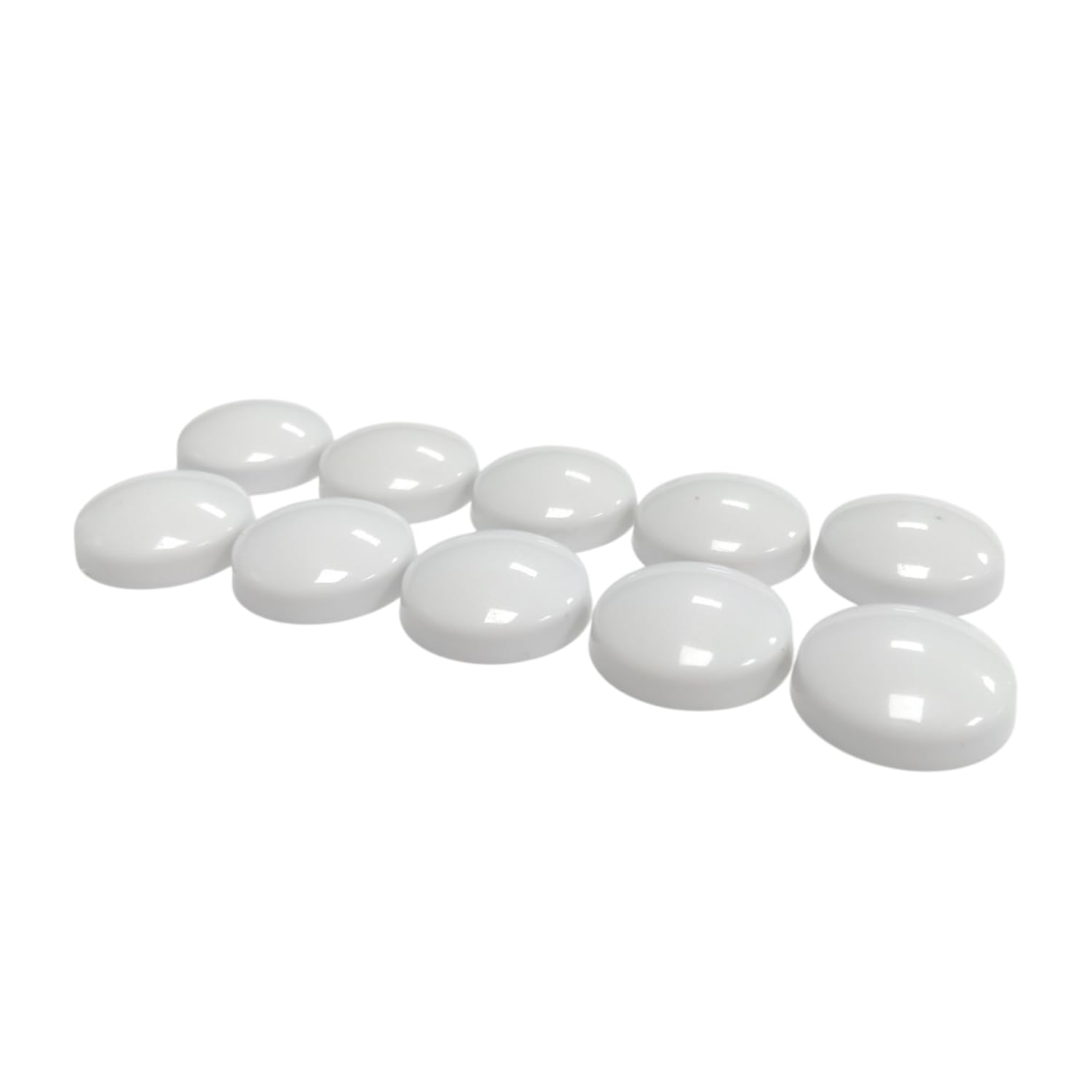 Merriway BH02017 (10 Pcs) Plastidome 2 Piece Clip On No. 8 & 10 Screw Covers, White 15 mm (5/8 Inch) Diameter - Pack of 10 Pieces