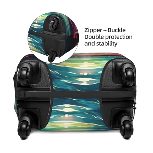 Magic Moon Night Luggage Cover Washable Elastic Suitcase Cover Anti-Scratch Travel Luggage Protector Covers for Kids Adult S fits 18-21 inch Suitcase3