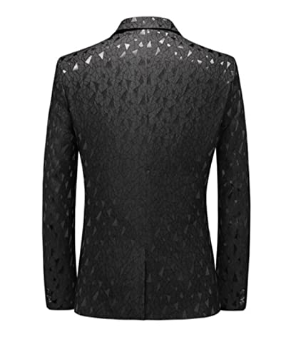 Herren Jacquard Anzug Klassisch Business Hochzeit Bankett Party Kleid Blazer und Hose – Bild 4