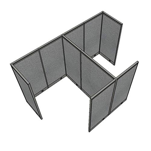 G GOF G O F Double 2 Person Workstation Cubicle (11'D x 6'W x 4'H) / Office Partition, Room Divider (72" H Cubicle with Desk, Dark Cherry)