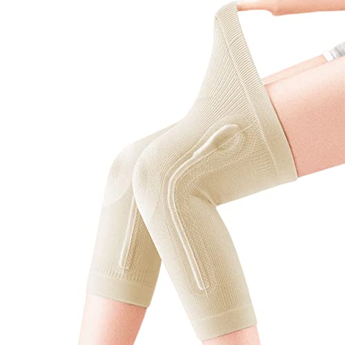 Image of JUMISEE (One Pair) Compression Knee Brace with Silicone Gel Spring Support, Men Women Knee Sleeve Leg Support for Running Pain Management Arthritis Pain Relief Rheumatism