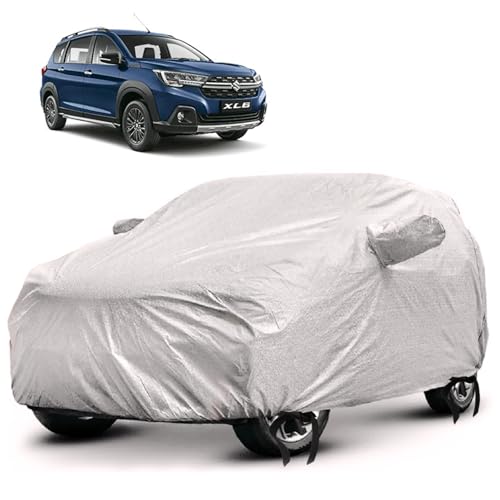 Image of SENSI Waterproof, UV Protection Car Cover for Maruti Suzuki Ertiga (All Model) with Mirror Pockets & 4 Tyre Belts-Windproof,3-Layer Stitched, Cover-Protects Against Dust,Sun & Rain