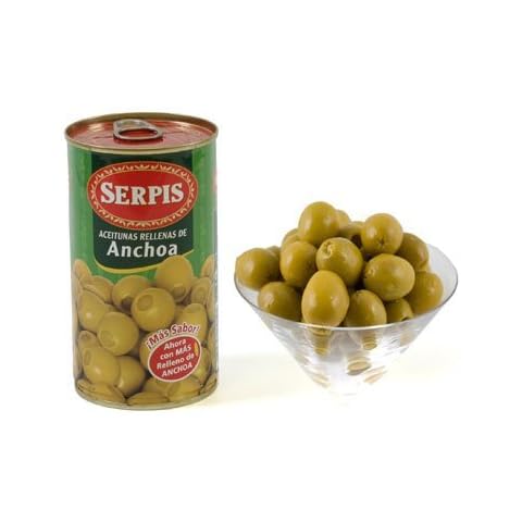 Serpis Spanish Green Olives Stuffed With Anchovy, 5.2 Oz (Pack of 6) Cover