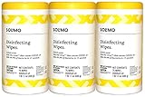 Amazon Brand - Solimo Disinfecting Wipes, Lemon Scent, Sanitizes/Cleans/Disinfects/Deodorizes, 75...