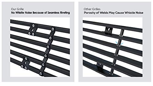 Image of APS Compatible with Nissan Murano 2003-2008 Lower Bumper Stainless Steel Black 8x6 Horizontal Billet Front Grill Grille Insert N66486J
