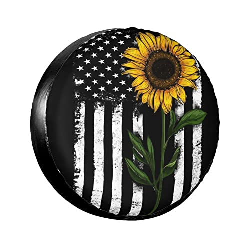 Housse de pneu de secours tournesol USA 14 15 16 17 pouces imperméable