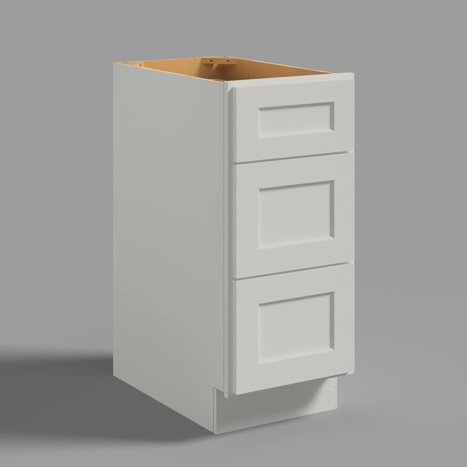 Hausvita 15" 3-Tier Undermount Kitchen Drawer Cabinet, RTA Storage Drawer, Full Extension Soft Close Slides, Ample Storage Organizer, MDF &amp; Plywood with UV Coating
