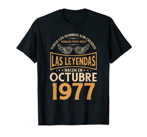 Cumpleaños Hombre Regalos Las Leyendas Octubre 1977 Camiseta