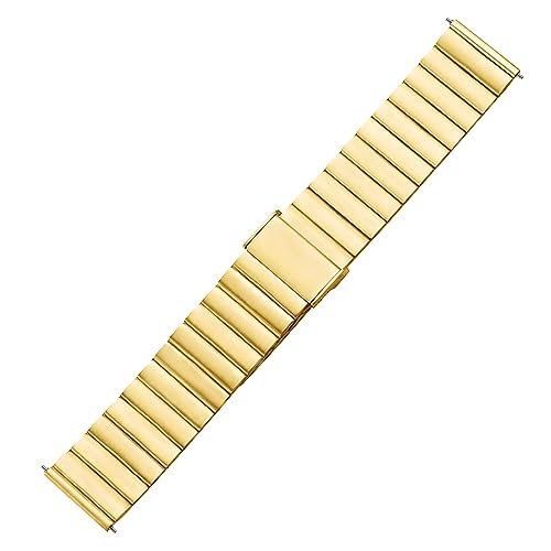 Image of ACM Watch Strap Stainless Steel Metal 22mm compatible with Fire-Boltt Invincible Plus Bsw097 Smartwatch Adjustable Belt Band Champagne Gold