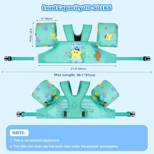Image of MoKo Toddler Swim Vest for 20-30-50lbs, Kids Swim Arm Band
