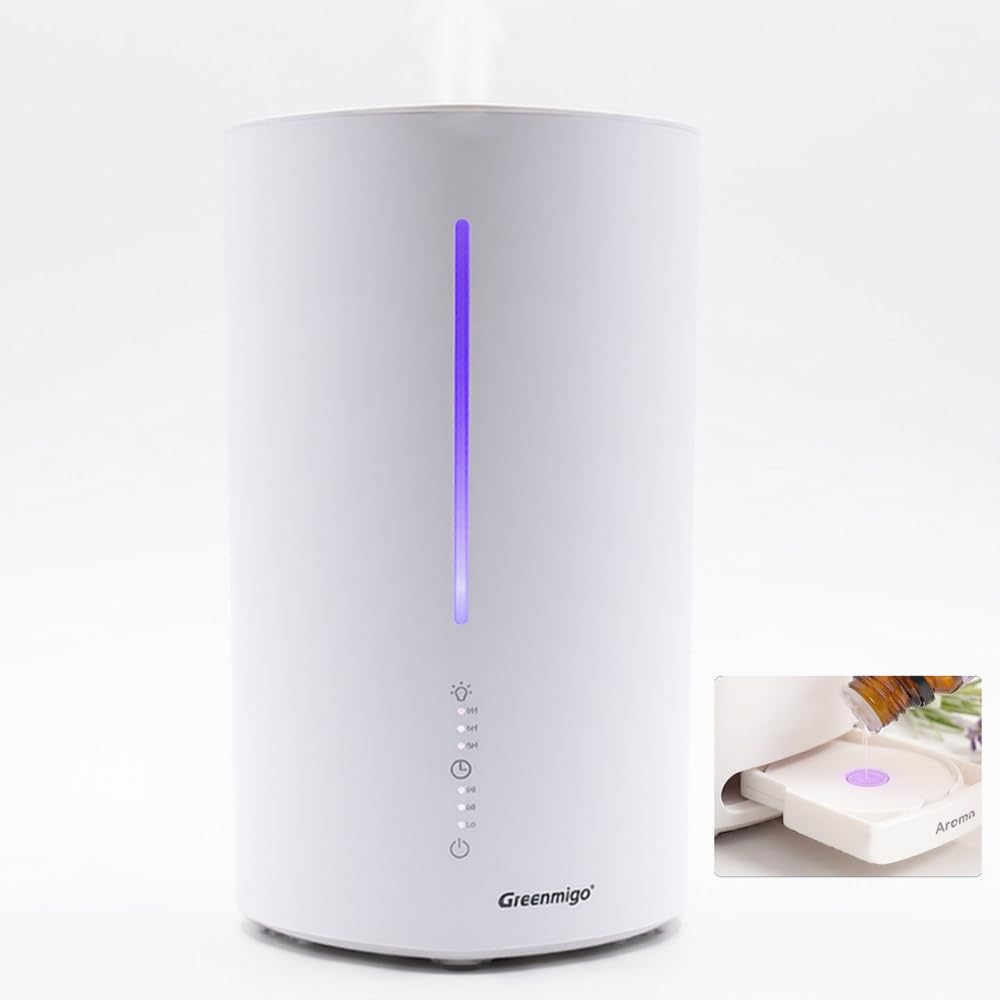 Humidificador 3L para Bebés y plantas,Difusor de Aceites Esenciales,Silencioso <28dB,Apagado Automático sin Agua,Temporizador,Luz de Noche,Blanco,para Dormitorios Oficina