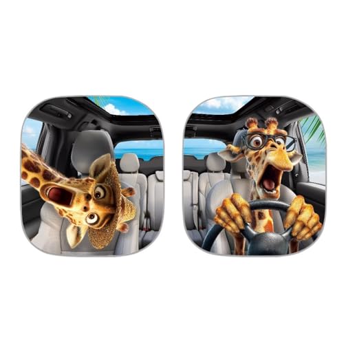Image of Car Sun Shade Windshield Foldable Removable Giraffe Drive Automotive Accessories Auto Interior Protector Reflect UV Sun and Heat and Protect Your Car