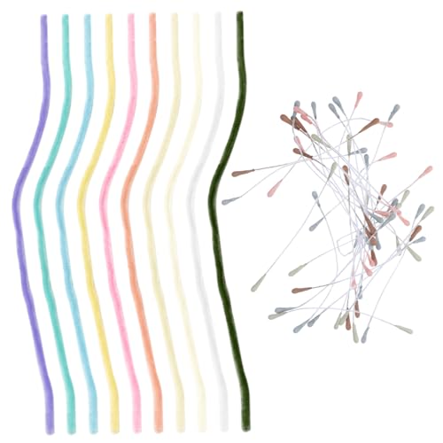 Homoyoyo Craft Supplies Twisted Chenille Stems 10pcs Long Pipe Cleaners Jumbo Chenille Wires for Boys and Girls