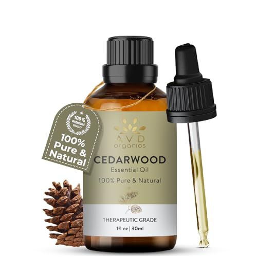 AVD Organics Cedarwood Essential Oil 30 ml- for Skin and Focus - Woody and Earthy Aroma for Clarity - Diffuser Fragrance Oil Soaps Candles -1 fl. Oz