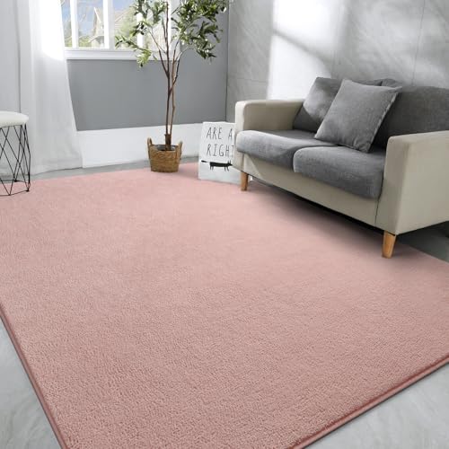 Hutha 4x6 Fluffy Pink Memory Foam Rug