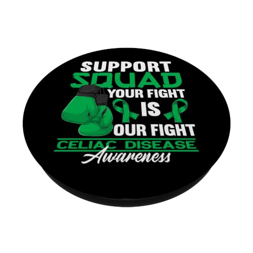 Support Awareness Squad I Gluten Free Coeliac Celiac Disease PopSockets Swappable PopGrip, Black - Image 2