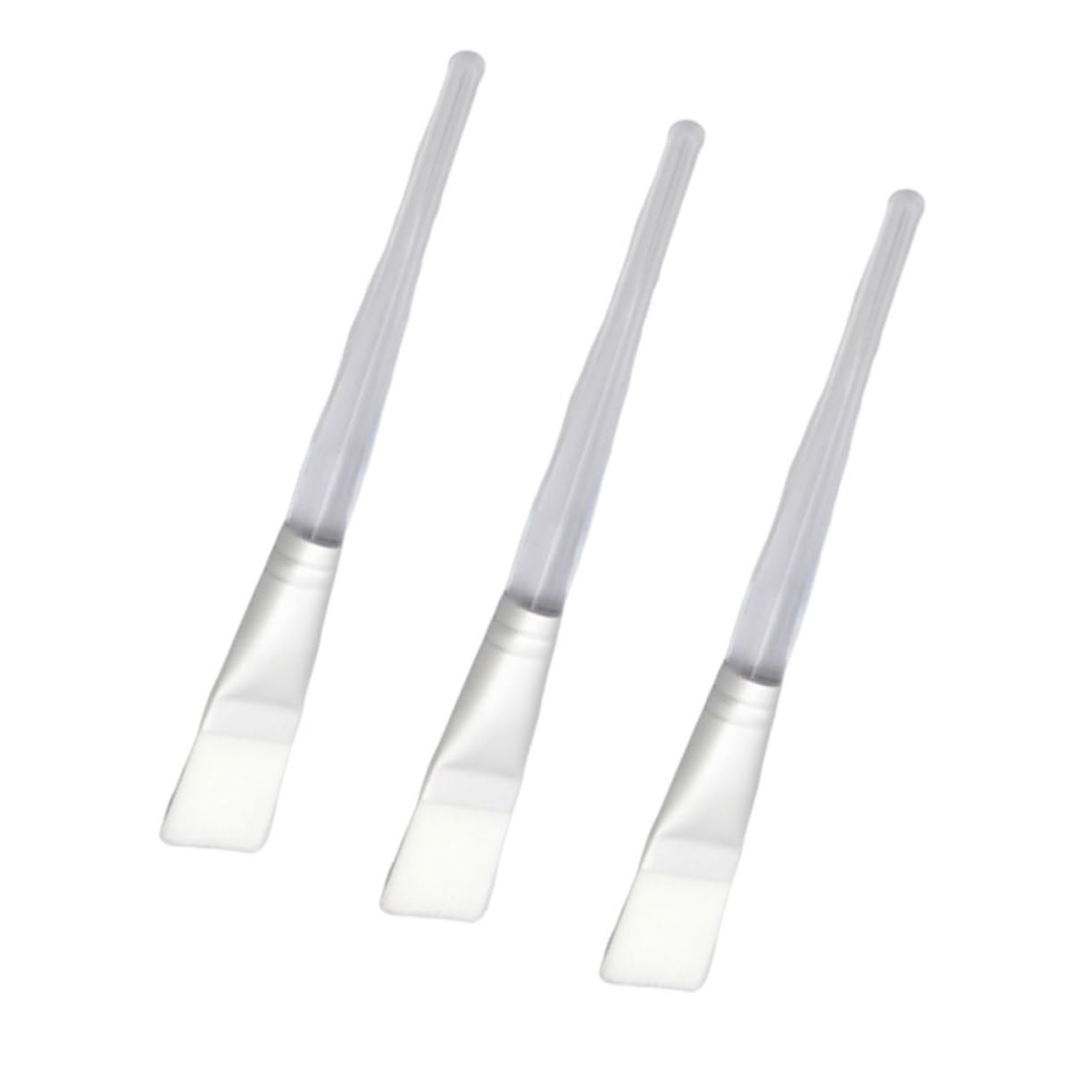 Beaupretty 3Pcs Transparent Crystal Handle Face Applicator Brushes for Facial Mask Peel Products Professional Makeup Mask Brush for Home and Salon Use