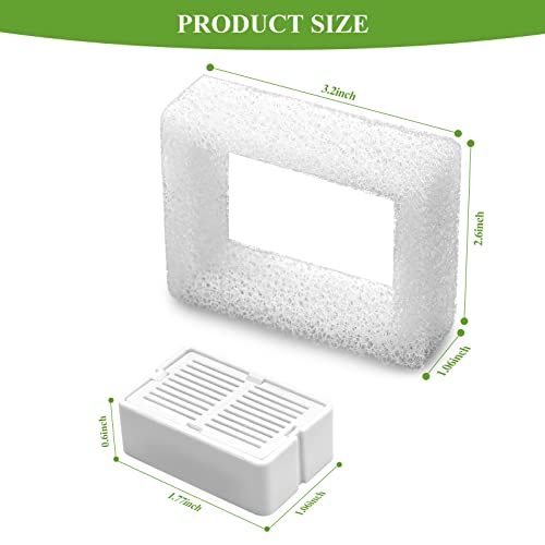 Image of Cepheus 16 Pack Cat Water Fountain Filter with 4 Foam, Cupcake Pet Fountain Replacement Filters for Ceramic Cat Water Fountain, Carbon Fountain Filter Set